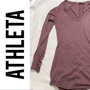 Athleta Ruched Long Sleeve Top